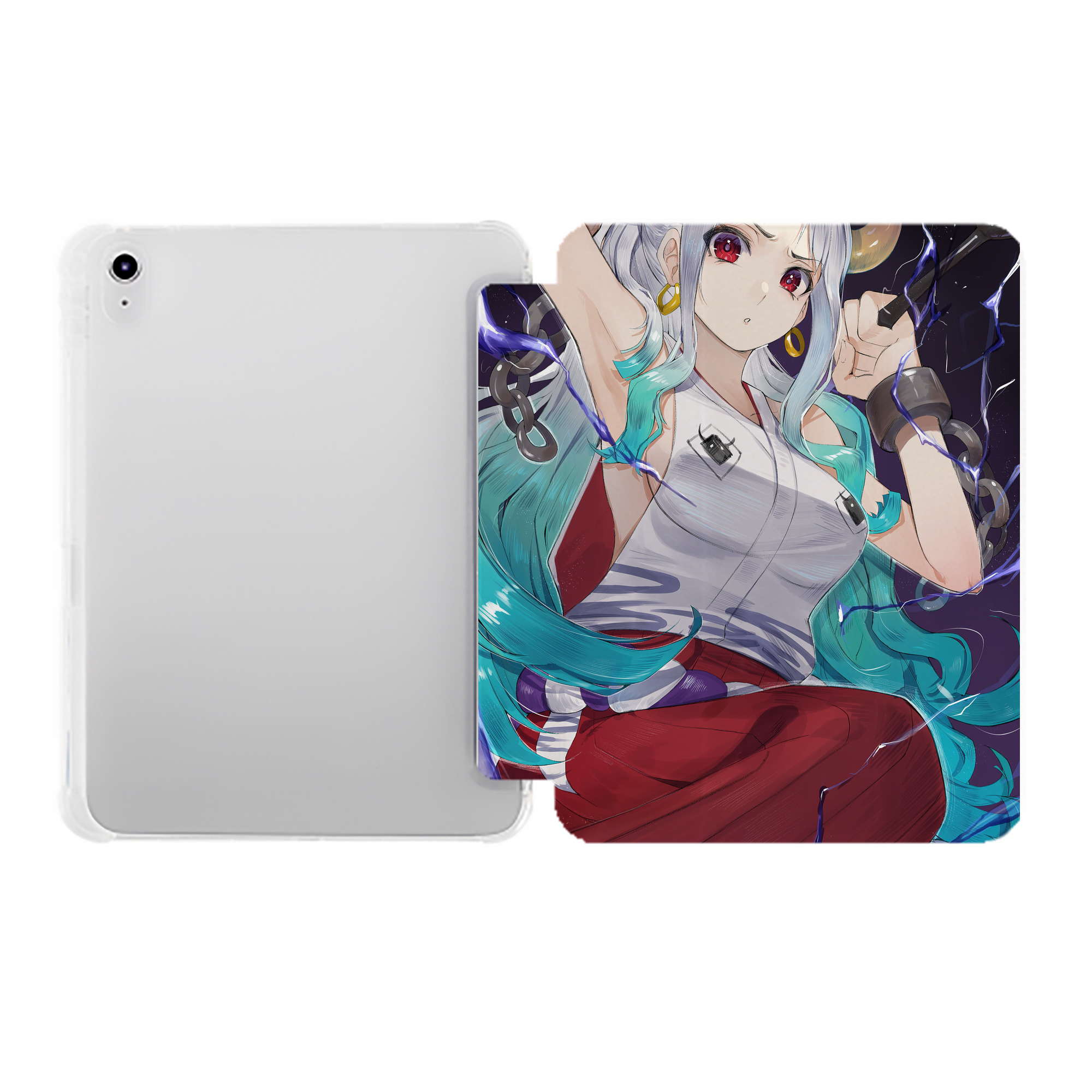（画像用） ワンピース ONE PIECE IPad ケース ペン収納付き 三つ折りスタンド PUレザー×シリコン 対応機種9.5/10.5/10.9インチ